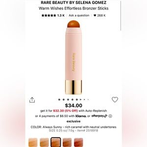 Warm Wishes Effortless Bronzer in Always Sunny by Rare Beauty